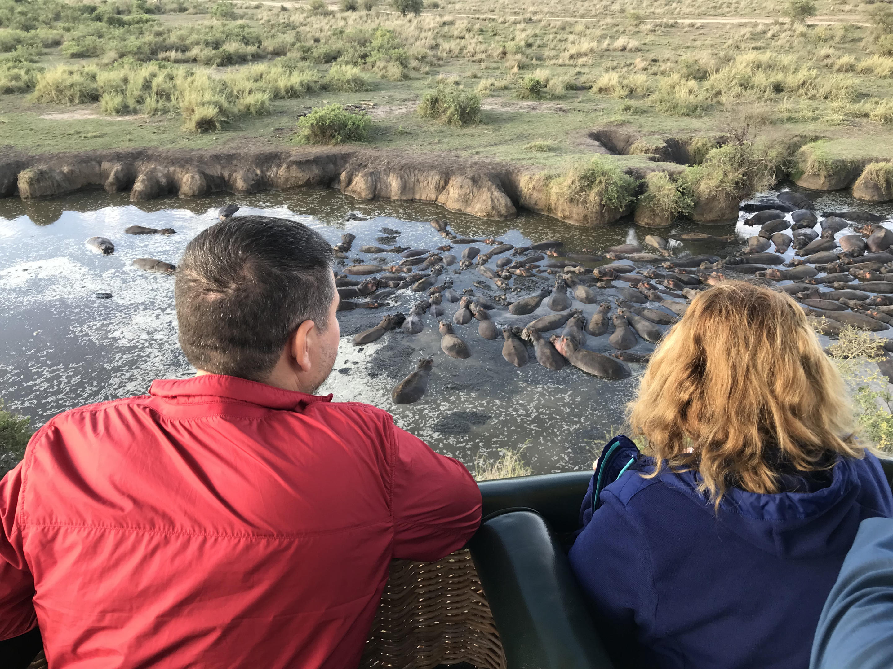 Serengeti balloon safari at sunrise over the Mara River
