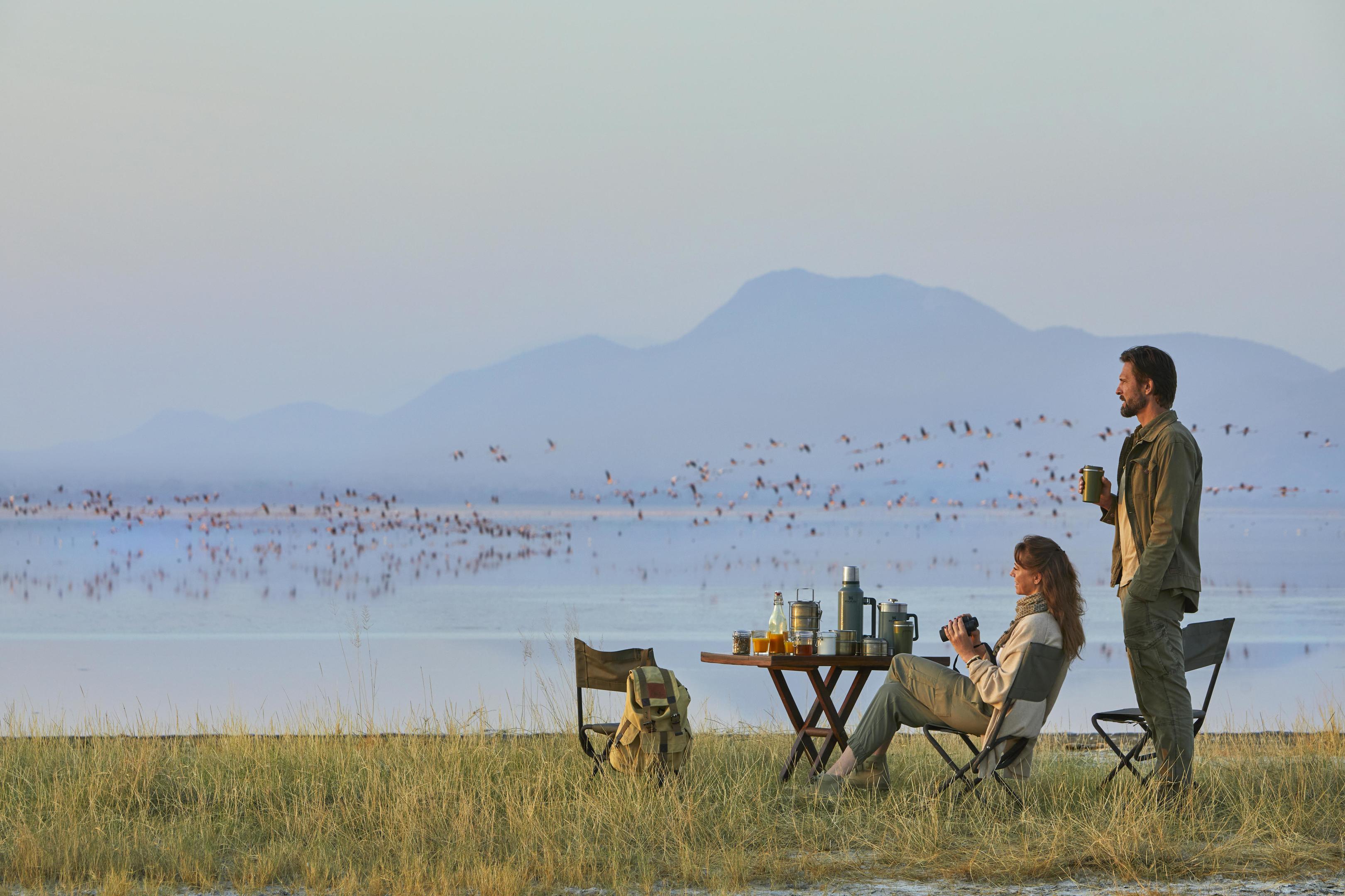Lake Manyara National Park forest and lake scenery
